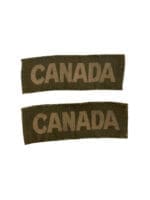 WW2 Canadian CANADA Canvas Shoulder Titles Insignia Pair