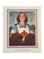 WW2 The Canadian Red Cross Society Seasons Greetings Christmas Card 5.5 X 4.5 Inches (3)