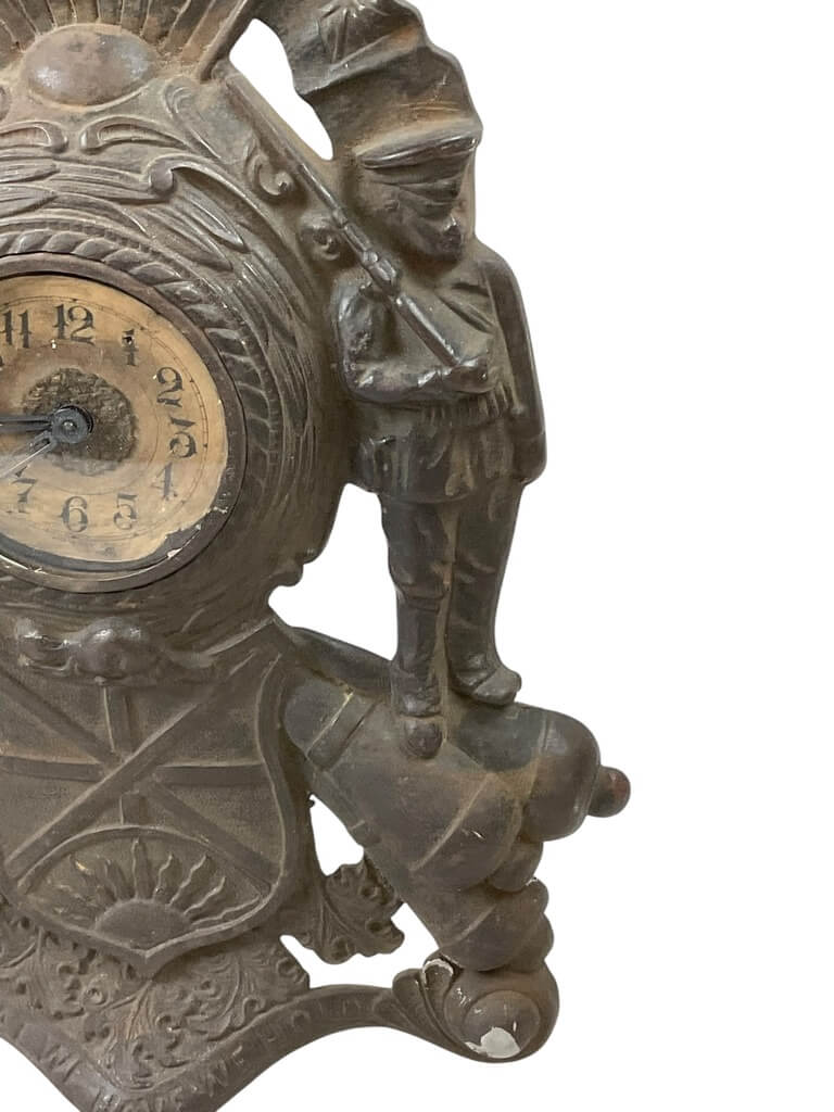 WW1 Canadian Cast Iron Patriotic Mantel Clock WW1 Canadian Cast Iron Patriotic Mantel Clock