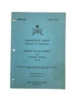 Canadian Army Manual of Training Infantry Section Leading and Platoon Tactics 1954 Used Softcover Reference Book