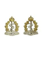 WW2 Canadian RCAMC Medical Corps Officers Collar Badge Insignia Pair