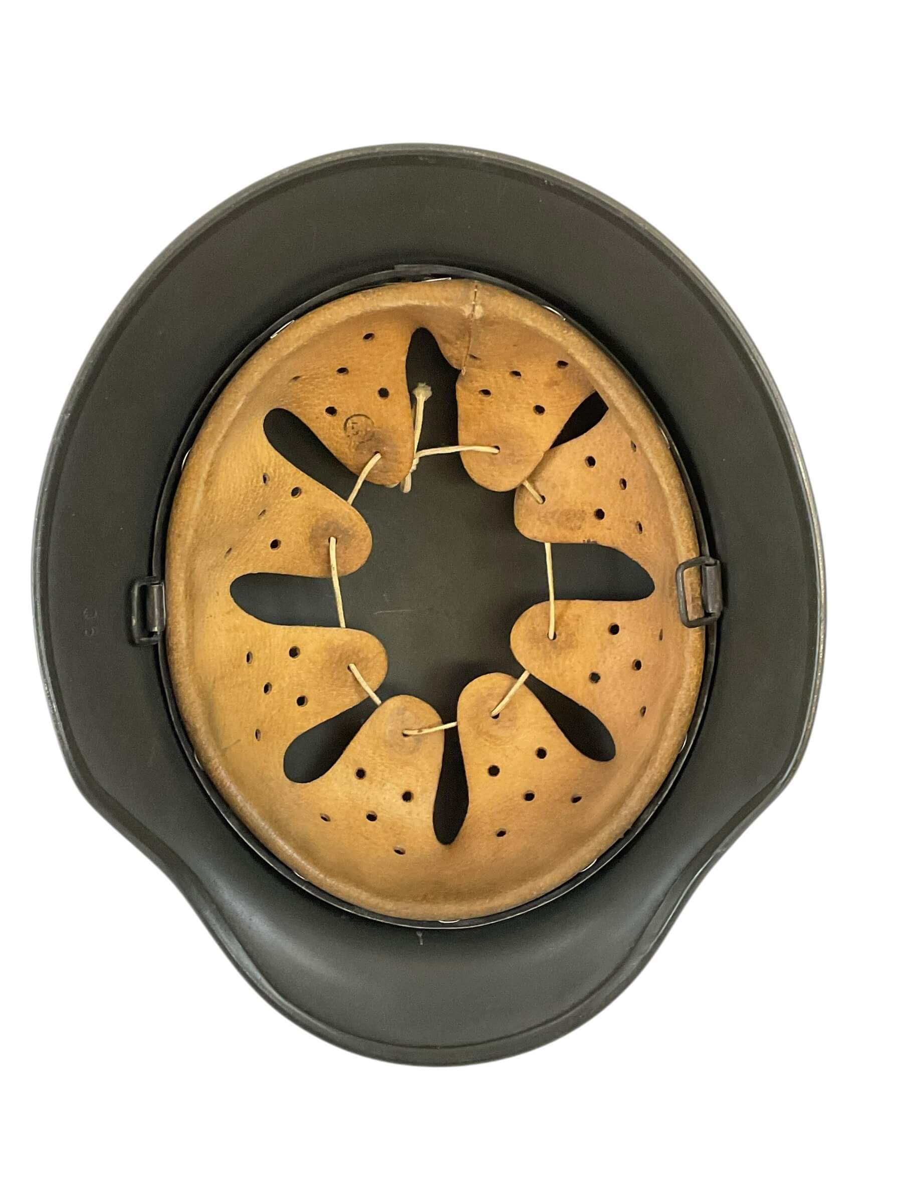 WW2 German M40 Combat Police Helmet With Double Decal Q64 Lot DN212 WW2 German M40 Combat Police Helmet With Double Decal Q64 Lot DN212