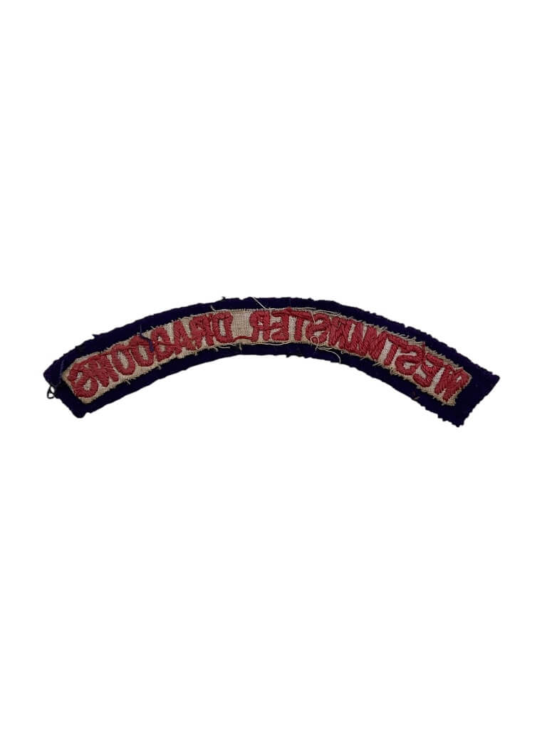 British Westminster Dragoons Shoulder Title Insignia Single British Westminster Dragoons Shoulder Title Insignia Single