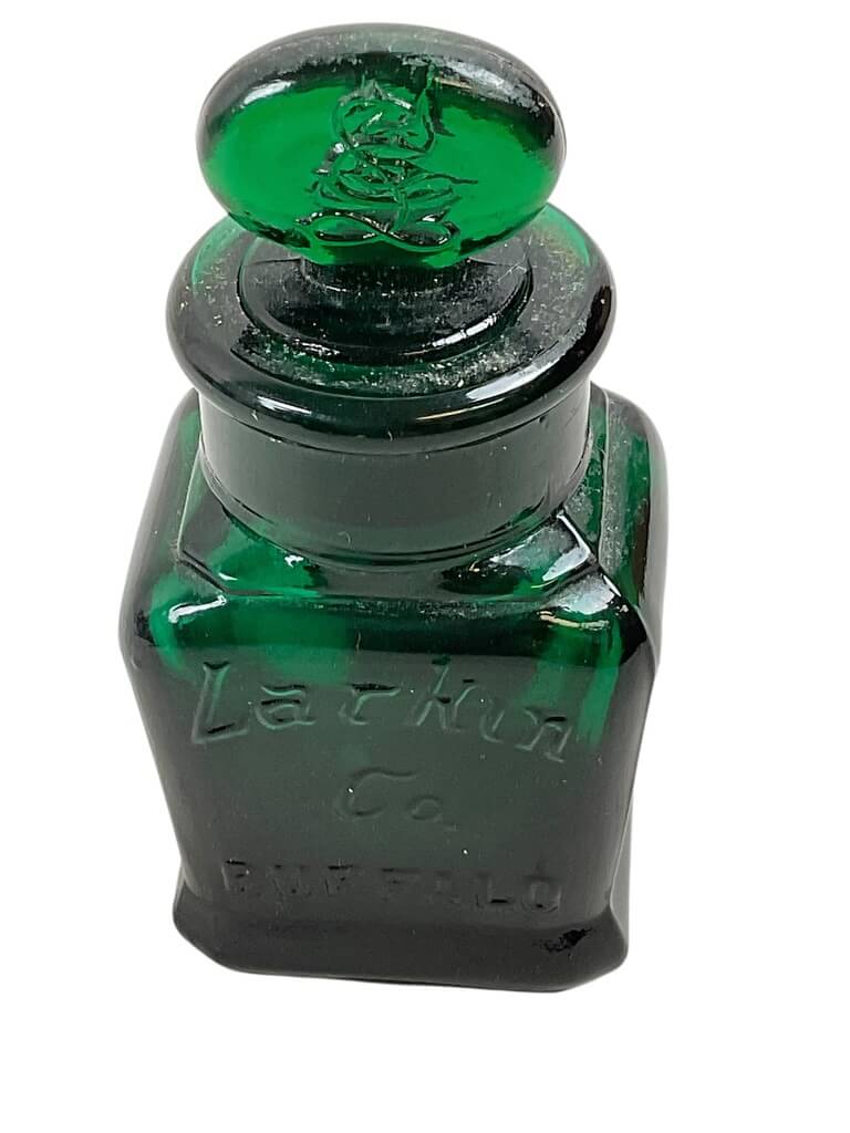 WW2 US Larkin Perfume Smelling Salts Emerald Green Bottle EMPTY WW2 US Larkin Perfume Smelling Salts Emerald Green Bottle EMPTY