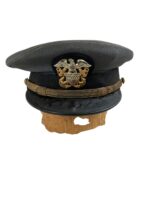 WW2 US Navy USN Officers Peak Cap Hat Grey Named WW2 US Navy USN Officers Peak Cap Hat Grey Named