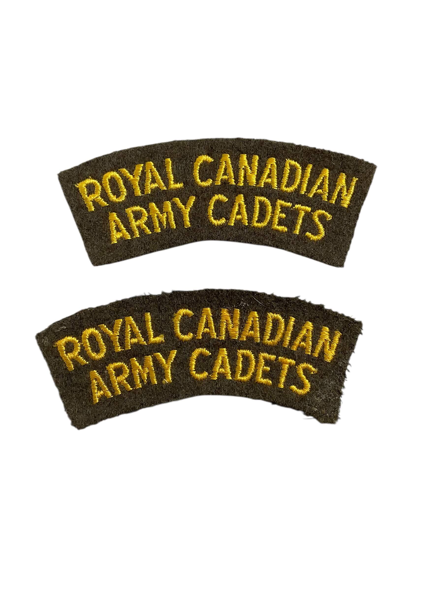 Royal Canadian Army Cadets Shoulder Titles Insignia Pair Royal Canadian Army Cadets Shoulder Titles Insignia Pair
