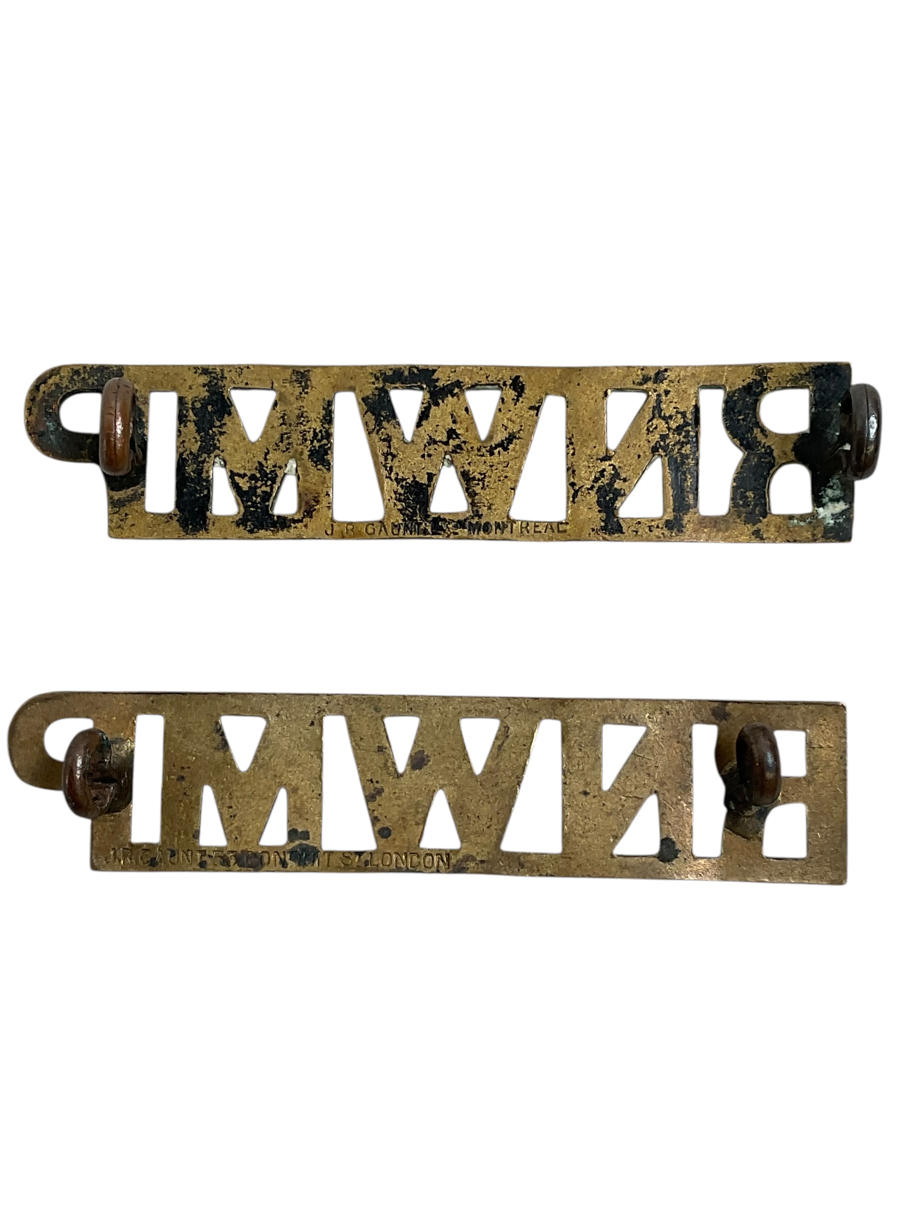 Royal North West Mounted Police RNWMP Shoulder Titles Insignia Pair Royal North West Mounted Police RNWMP Shoulder Titles Insignia Pair