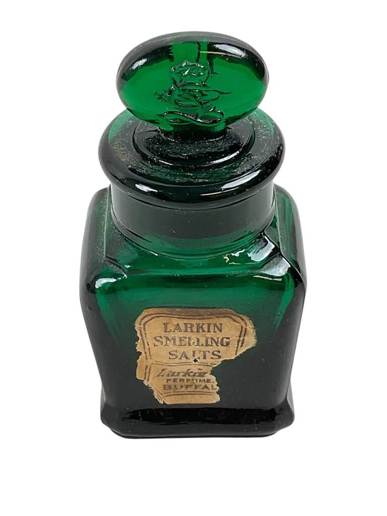 WW2 US Larkin Perfume Smelling Salts Emerald Green Bottle EMPTY WW2 US Larkin Perfume Smelling Salts Emerald Green Bottle EMPTY