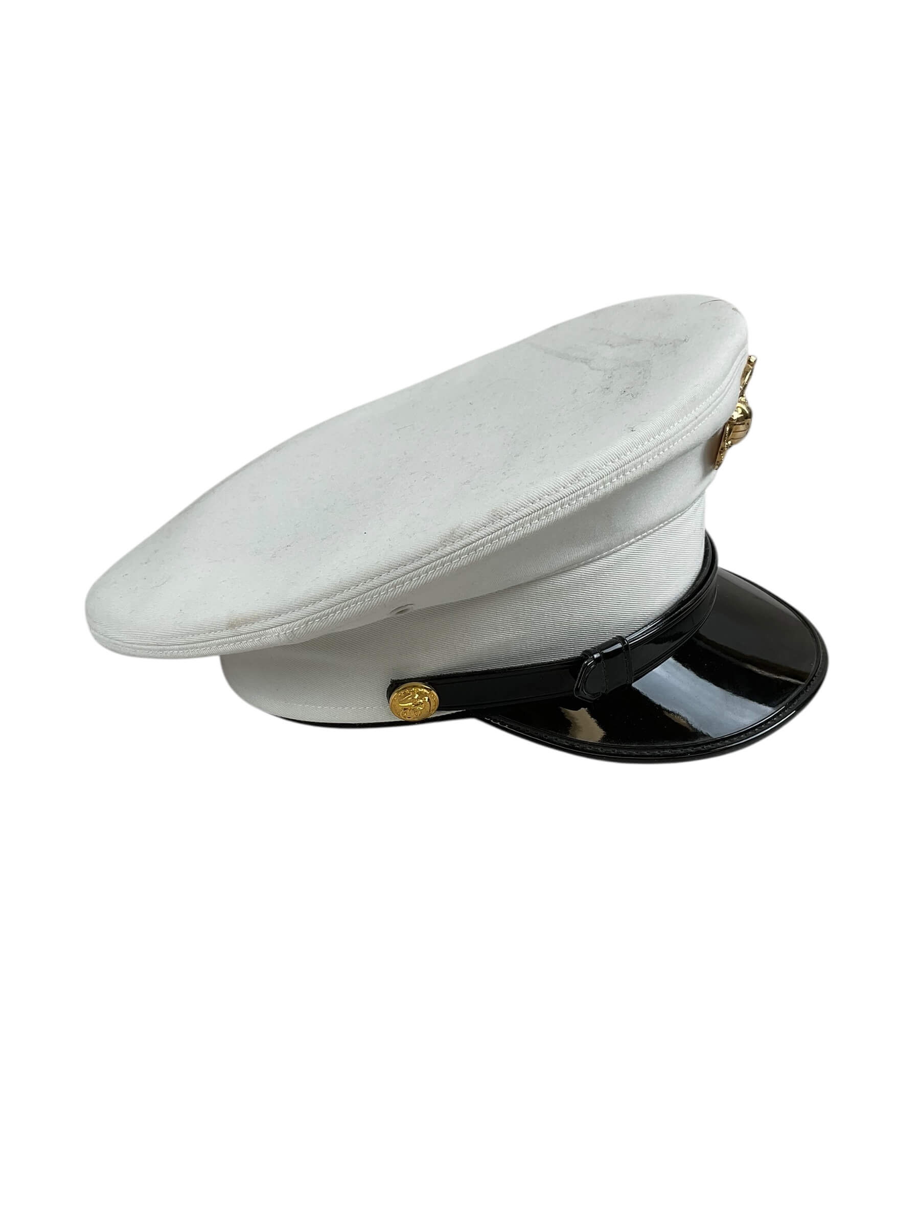 US USMC White Top Visor Hat Size 7 3/8 US USMC White Top Visor Hat Size 7 3/8