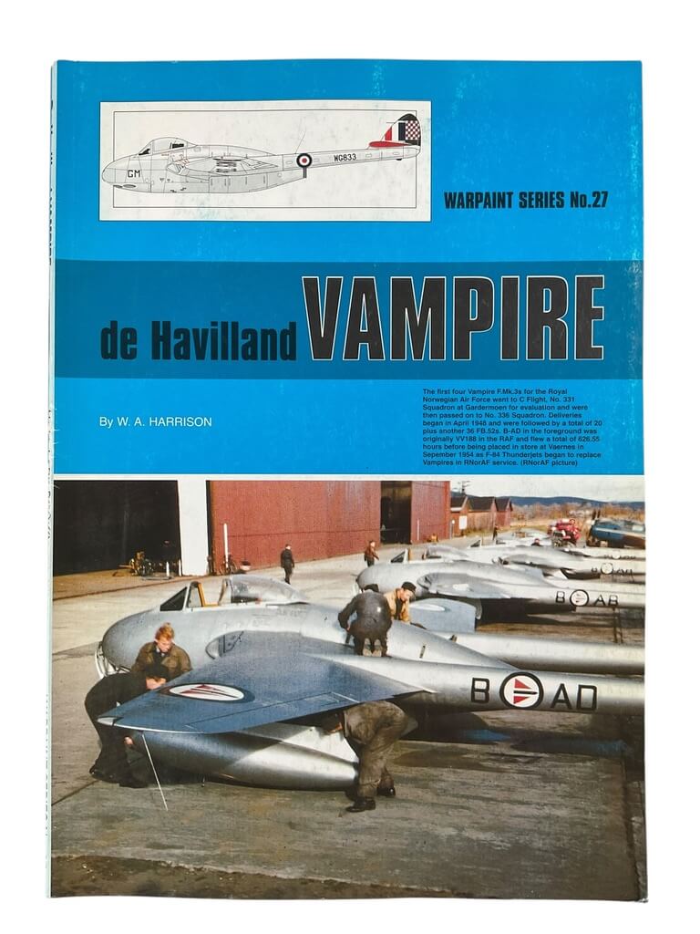 British RAF de Havilland Vampire Warpaint Series No 27 New Softcover Reference Book British RAF de Havilland Vampire Warpaint Series No 27 New Softcover Reference Book