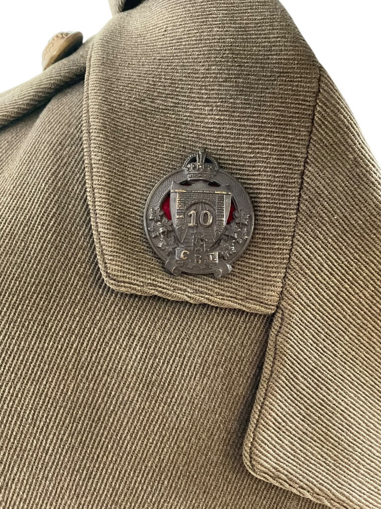 WW1 Canadian CEF 10th Railway Troops Officers Named Uniform Grouping With Div Patches WW1 Canadian CEF 10th Railway Troops Officers Named Uniform Grouping With Div Patches