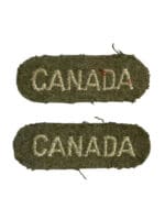 WW2 Canadian Army CANADA Nationality Shoulder Titles Insignia Pair