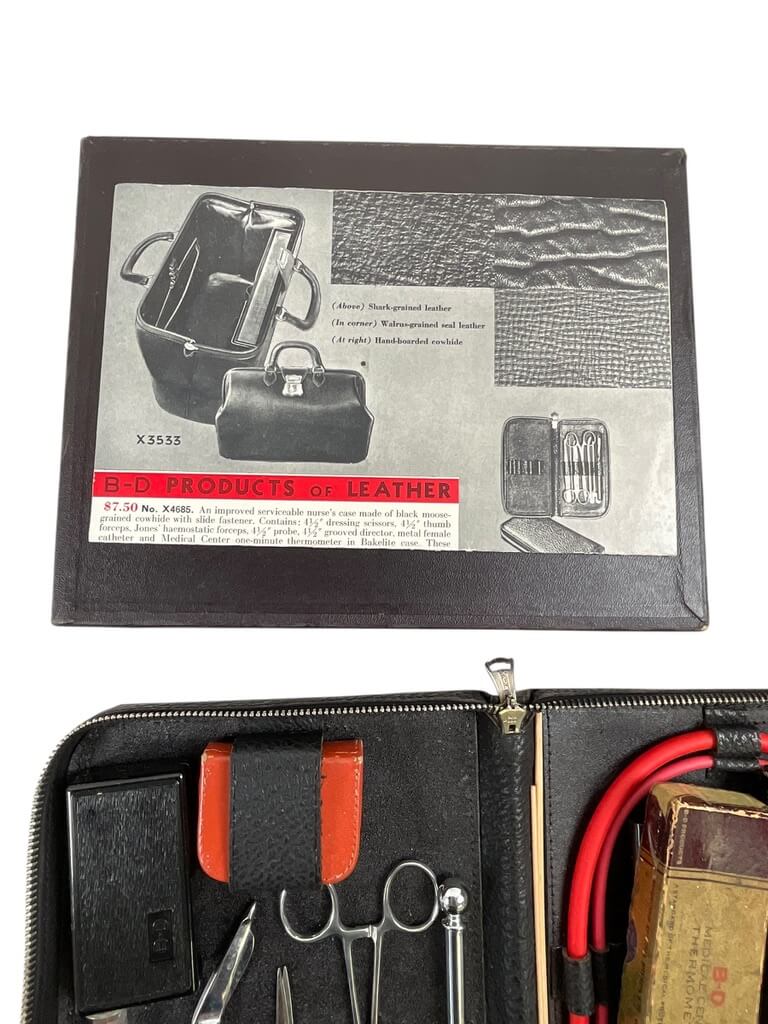 US B-D Products of Leather No X4680 Nurses Case With Contents In Original Packaging US B-D Products of Leather No X4680 Nurses Case With Contents In Original Packaging