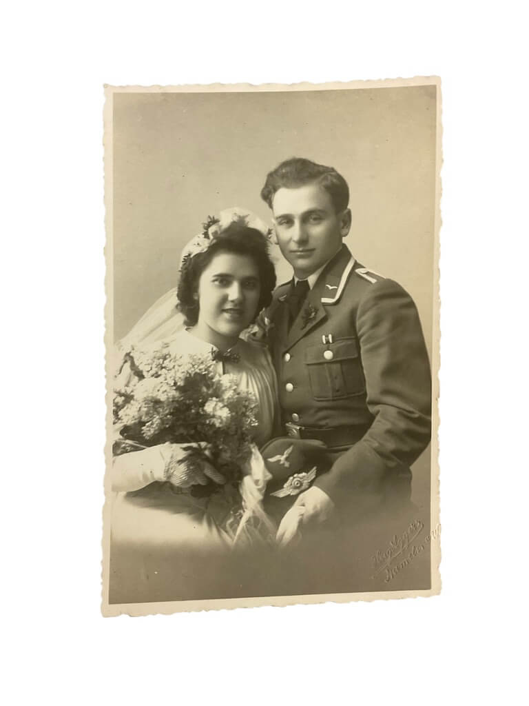 WW2 German Luftwaffe Wedding Postcard of Unknown Couple 1 WW2 German Luftwaffe Wedding Postcard of Unknown Couple 1