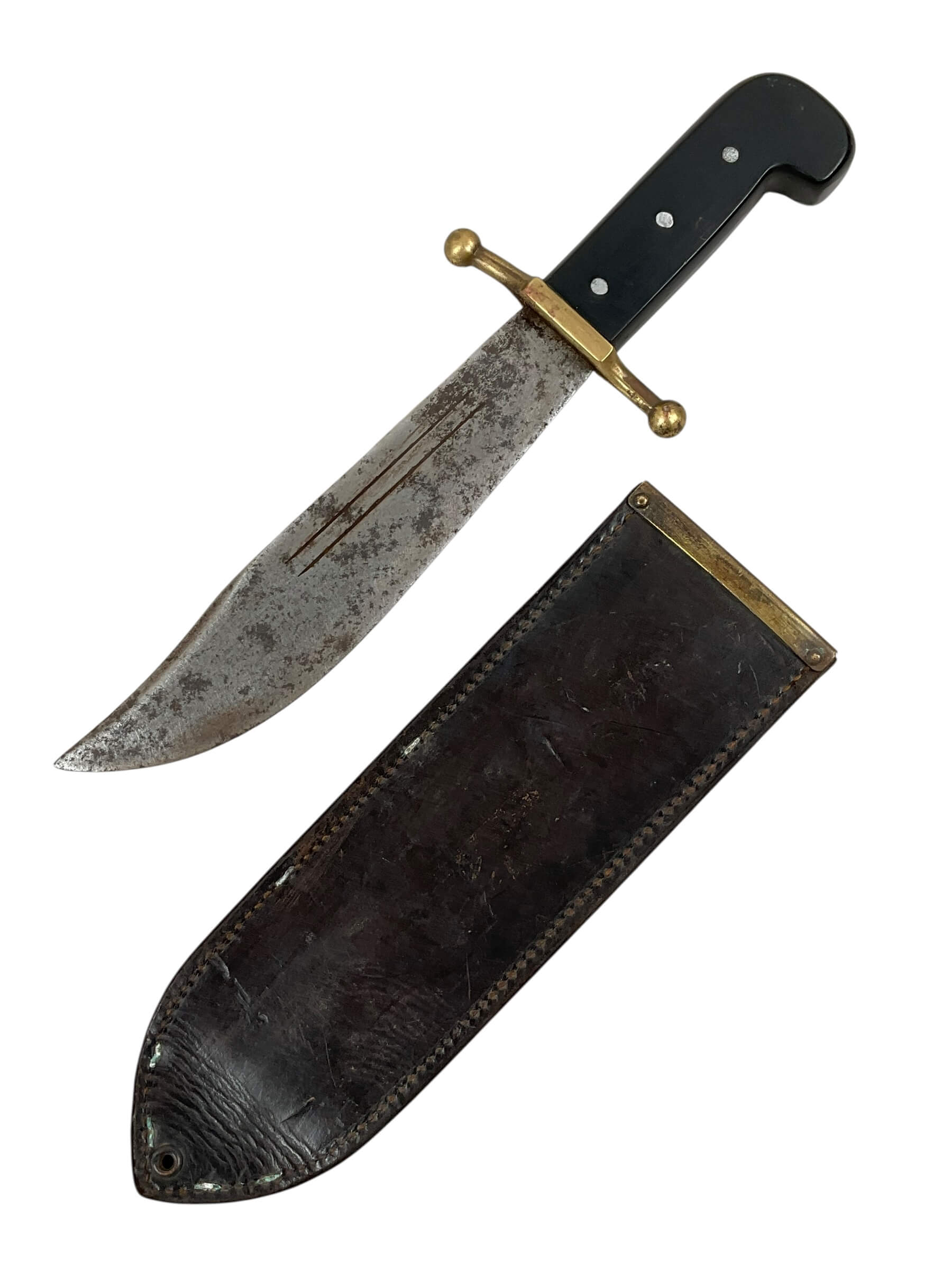 WW2 US V44 Bowie Knife With Scabbard Boyt 1942 Dated WW2 US V44 Bowie Knife With Scabbard Boyt 1942 Dated