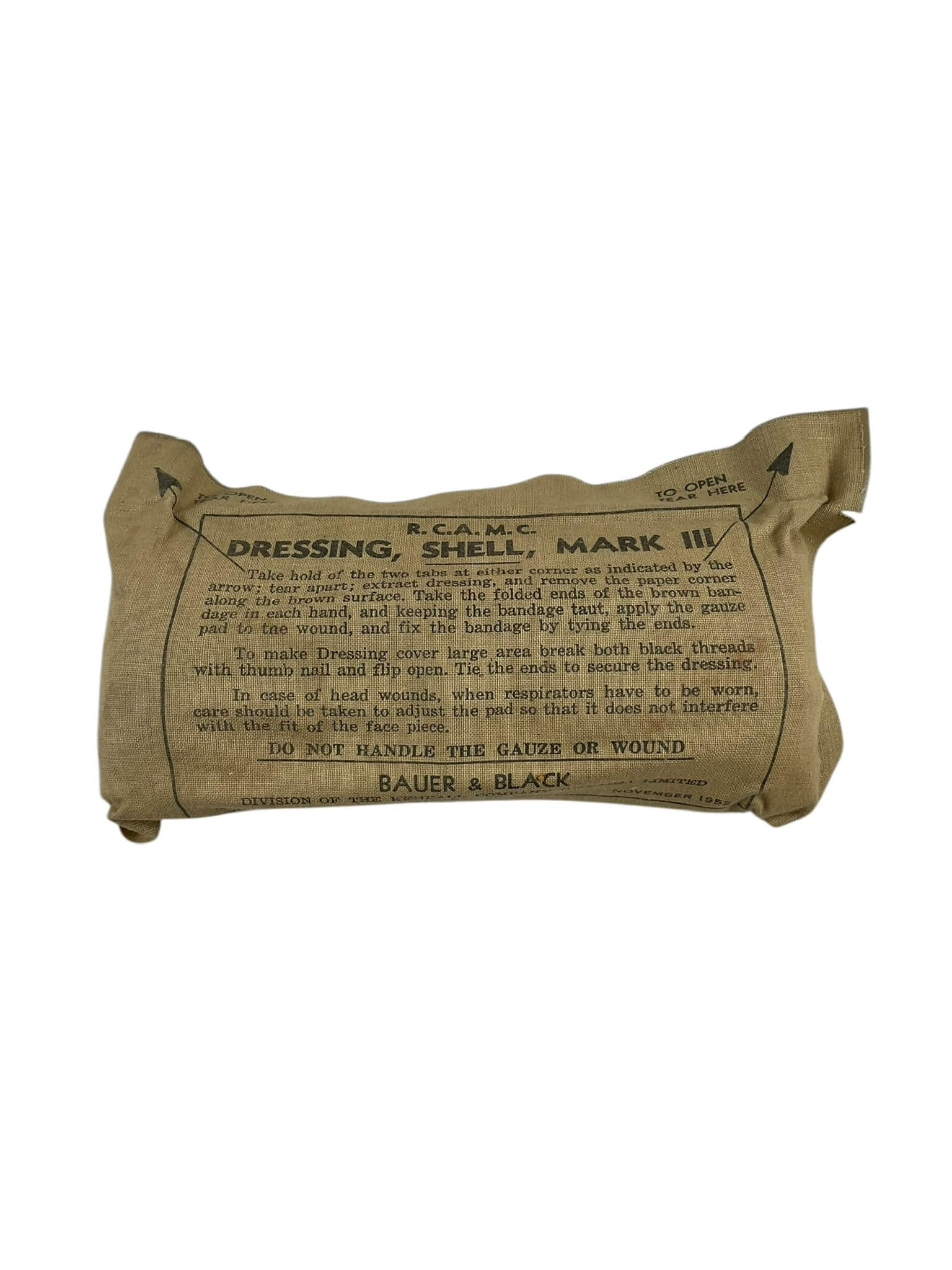 Canadian Army Korean War Shell Dressing 1953 Dated Canadian Army Korean War Shell Dressing 1953 Dated