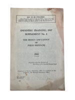 WW2 Canadian Infantry Training Supplement No 2 Design and Layout Field Defences 1941 Used Softcover Reference Book