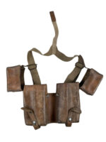 WW2 Swiss Army MP41/44 Leather Double Magazine Pouch Chest Rig