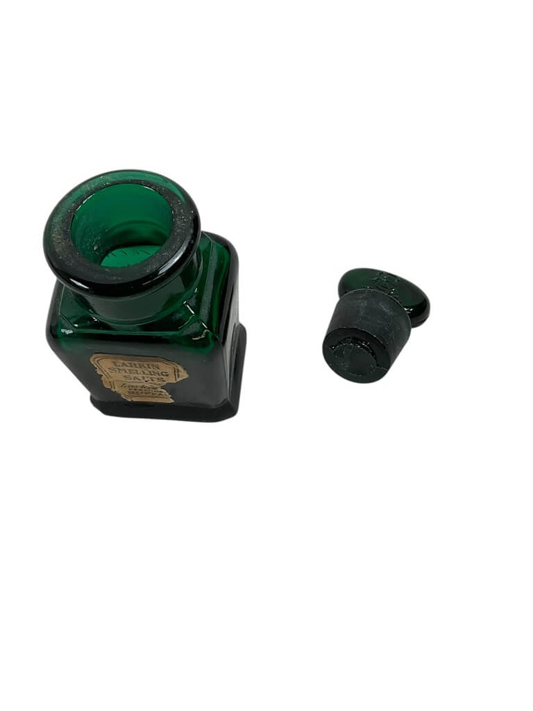 WW2 US Larkin Perfume Smelling Salts Emerald Green Bottle EMPTY WW2 US Larkin Perfume Smelling Salts Emerald Green Bottle EMPTY