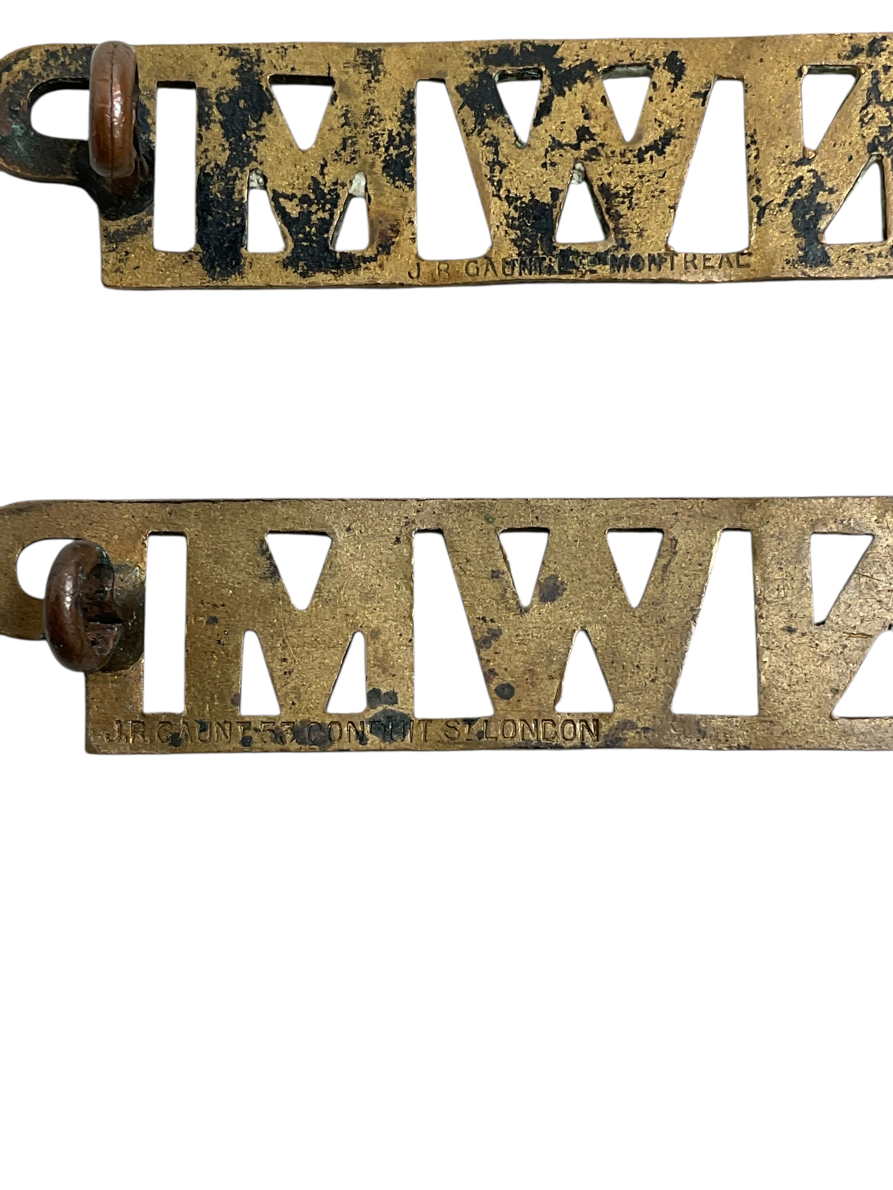 Royal North West Mounted Police RNWMP Shoulder Titles Insignia Pair Royal North West Mounted Police RNWMP Shoulder Titles Insignia Pair