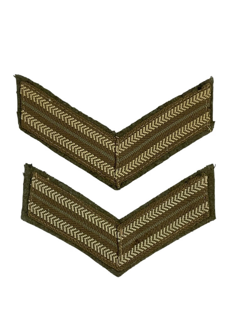 WW2 Canadian Army Corporal Rank Shoulder Titles Insignia Pair WW2 Canadian Army Corporal Rank Shoulder Titles Insignia Pair