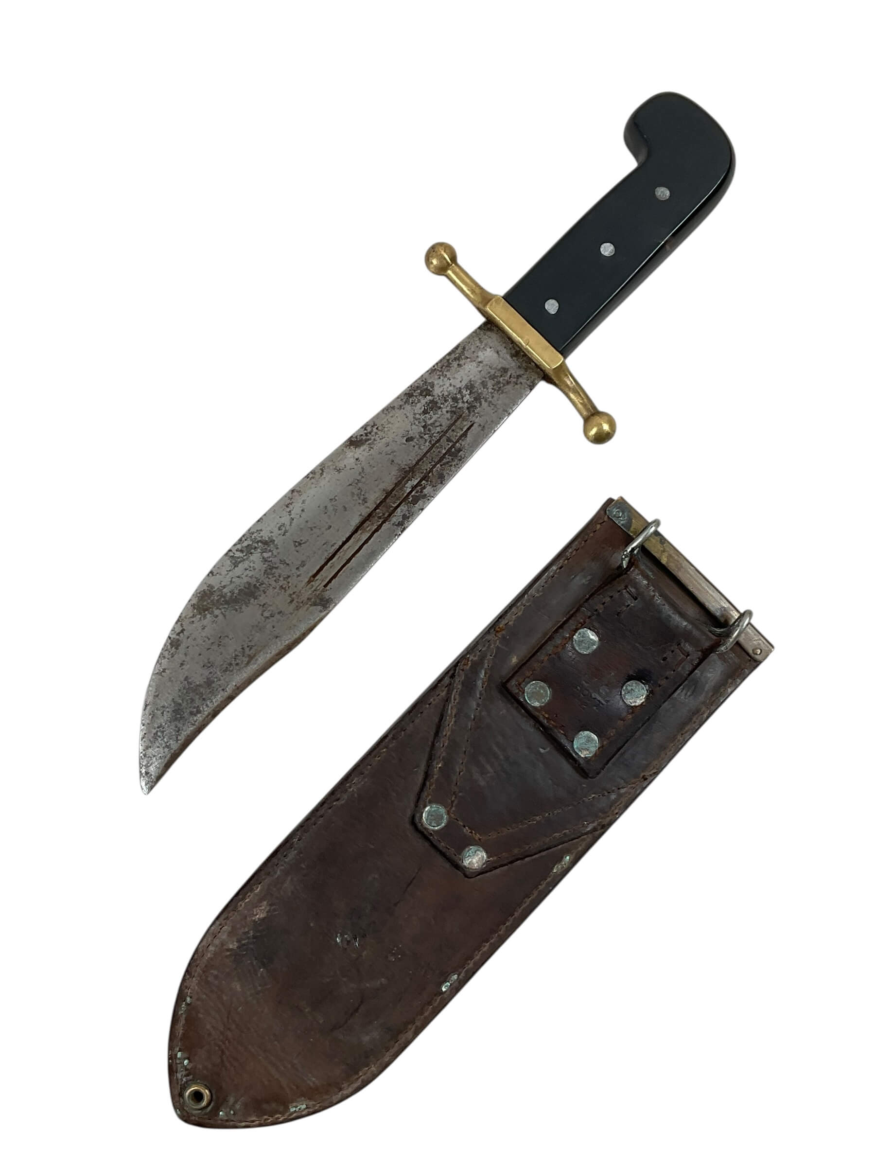 WW2 US V44 Bowie Knife With Scabbard Boyt 1942 Dated WW2 US V44 Bowie Knife With Scabbard Boyt 1942 Dated