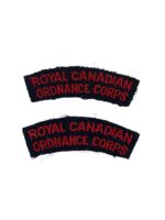 WW2 Royal Canadian Ordnance Corps Shoulder Titles Insignia Pair WW2 Royal Canadian Ordnance Corps Shoulder Titles Insignia Pair