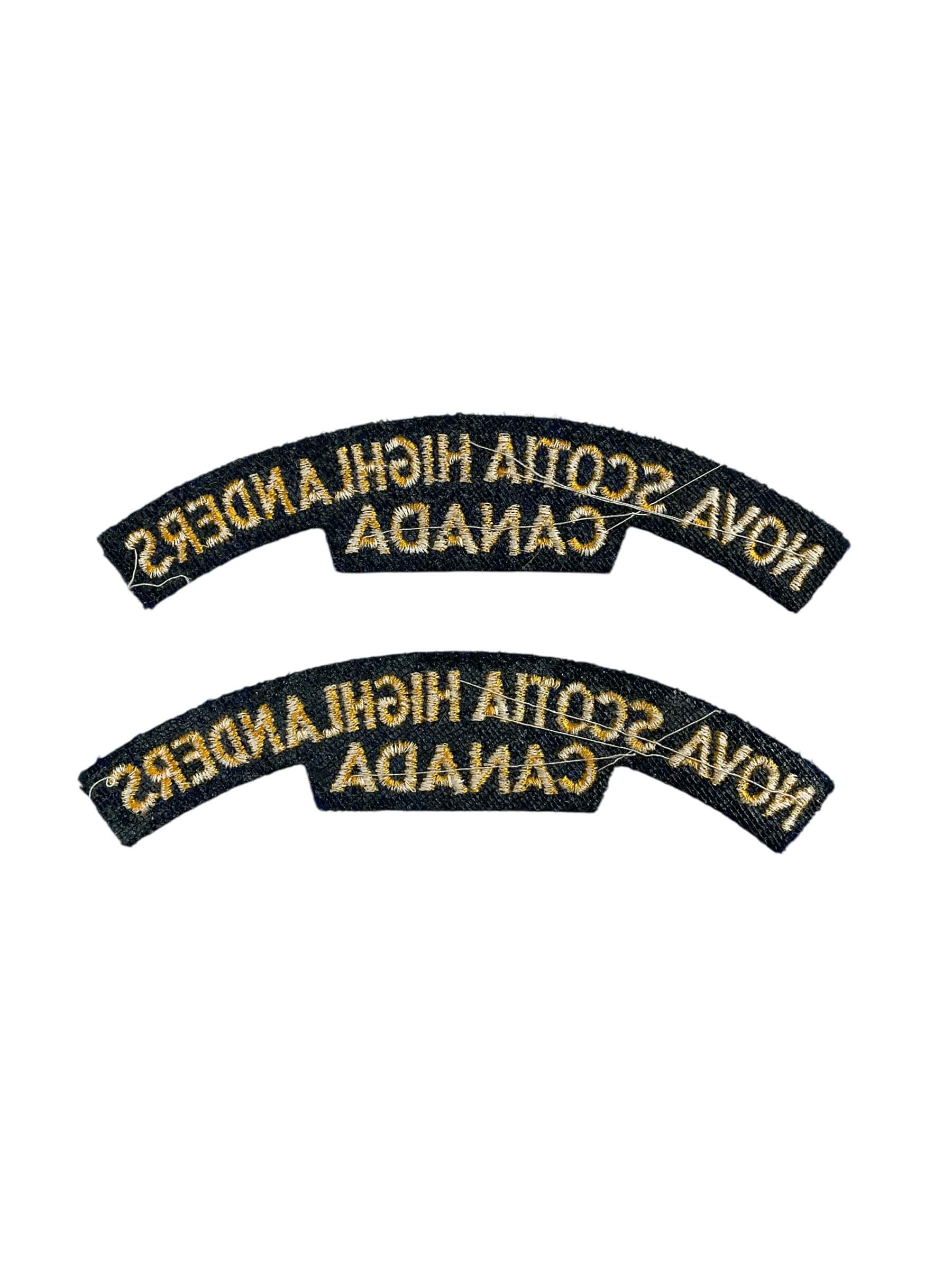 Canadian West Nova Scotia Highlanders Canada Shoulder Titles Insignia Pair Canadian West Nova Scotia Highlanders Canada Shoulder Titles Insignia Pair