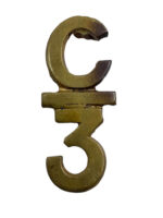 WW1 Canadian CEF 3rd Battalion C Bar 3 Collar Insignia Single