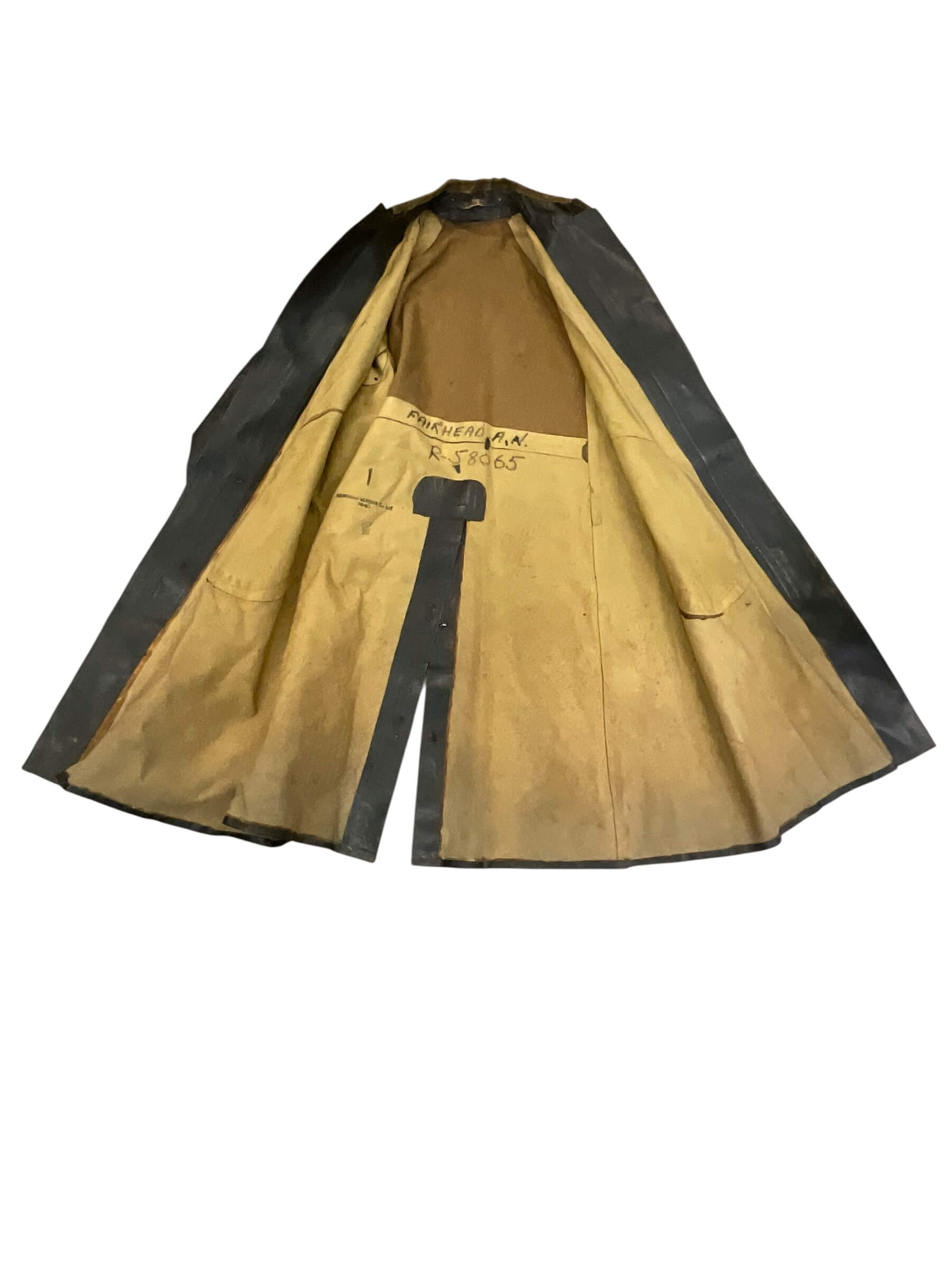 WW2 Canadian Navy Black Slicker Rain Jacket WW2 Canadian Navy Black Slicker Rain Jacket