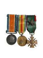 WW1 British Miniature Medal Group X 3 With Croix de Guerre (CDG)