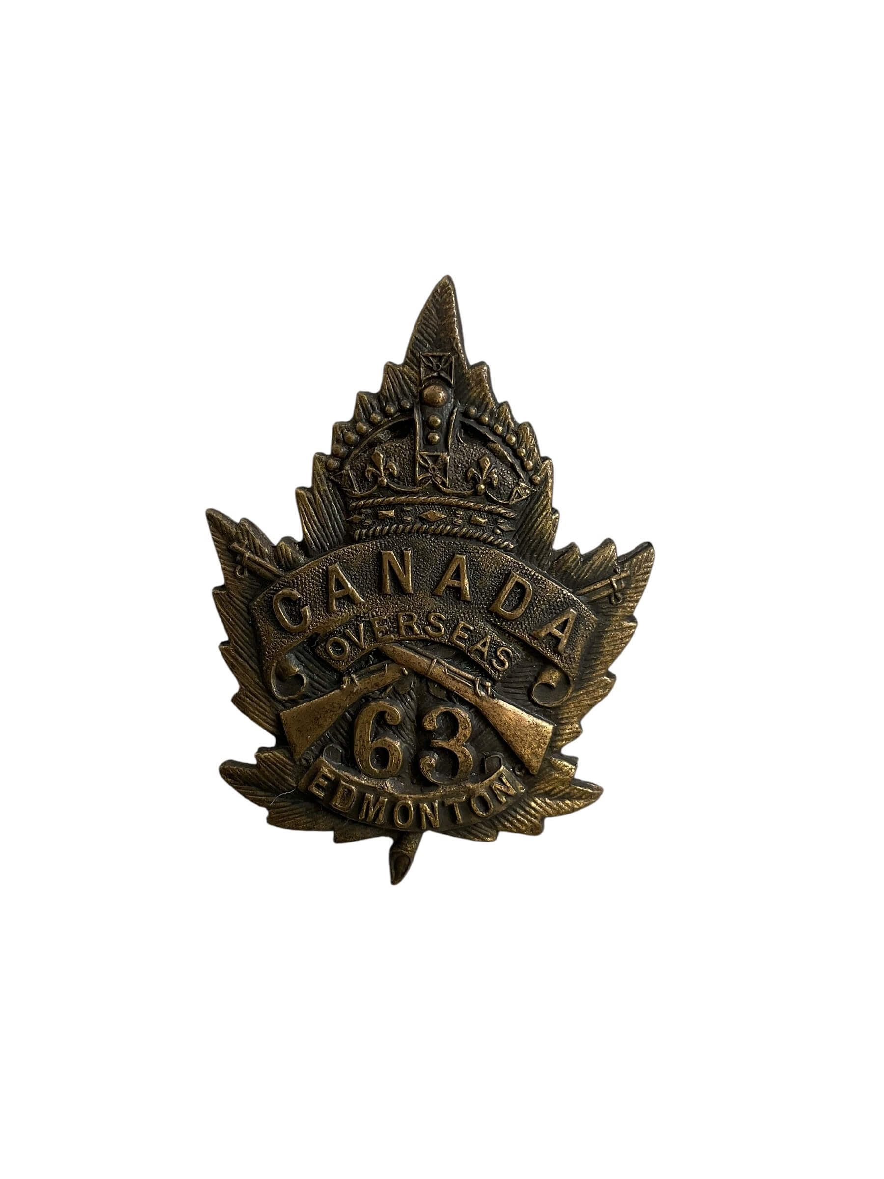 WW1 Canadian CEF 63rd Battalion Cap Badge WW1 Canadian CEF 63rd Battalion Cap Badge