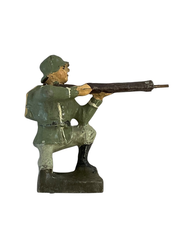 WW2 German Army Heer Rifleman Elastolin Toy Soldier Kneeling WW2 German Army Heer Rifleman Elastolin Toy Soldier Kneeling