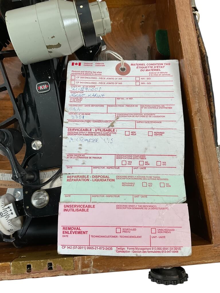 Canadian RCN Navy Marine Sextant In Box Canadian RCN Navy Marine Sextant In Box