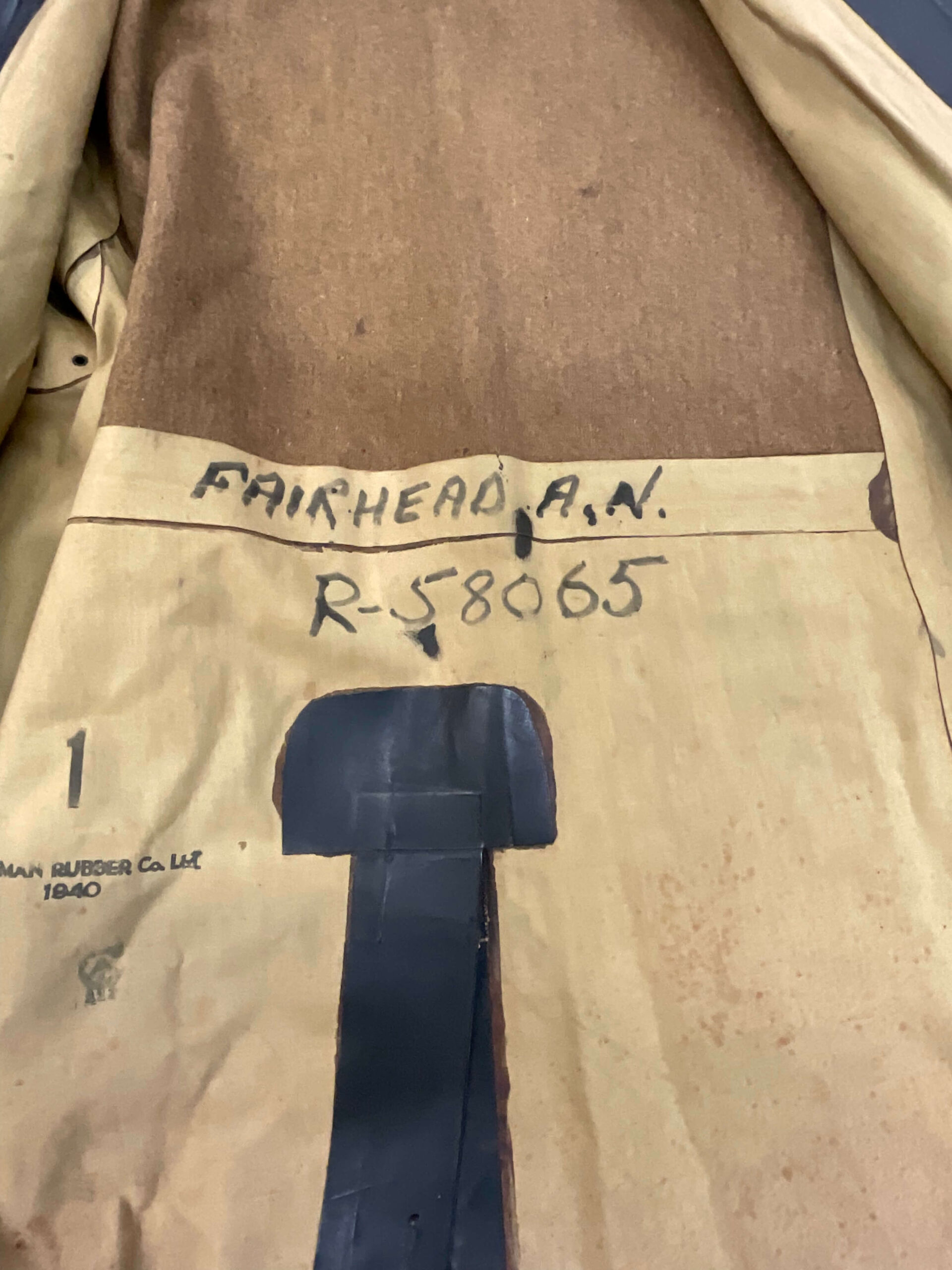 WW2 Canadian Navy Black Slicker Rain Jacket WW2 Canadian Navy Black Slicker Rain Jacket