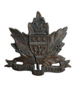 WW1 Canadian CEF 97th Battalion American Legion Cap Badge