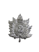 WW2 Canadian Queen's Own Rifles of Canada QOR Silver Officers Cap Badge