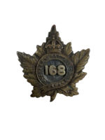 WW1 Canadian CEF 168th Battalion Woodstock Officer's Cap Badge