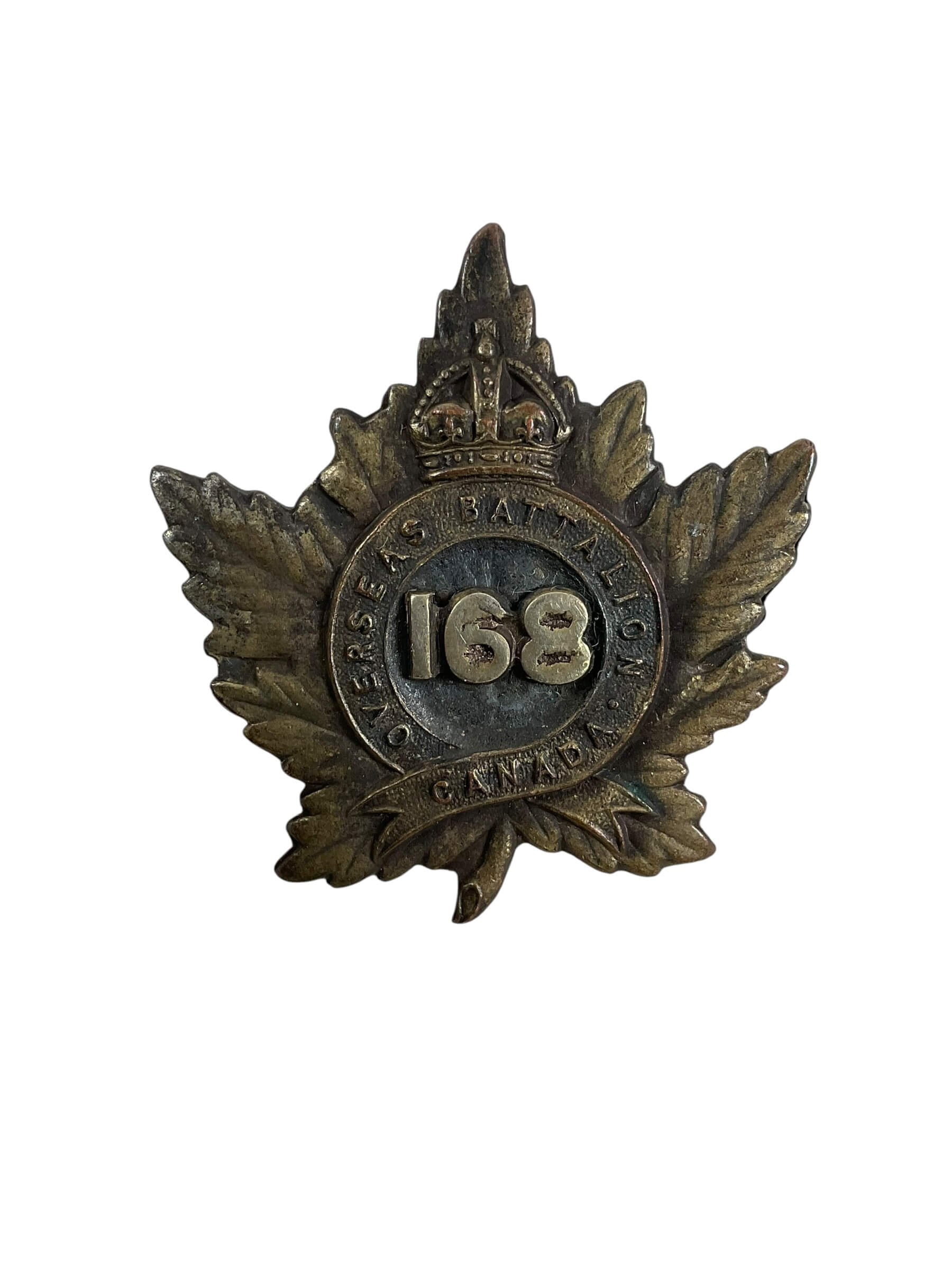 WW1 Canadian CEF 168th Battalion Woodstock Officer's Cap Badge WW1 Canadian CEF 168th Battalion Woodstock Officer's Cap Badge