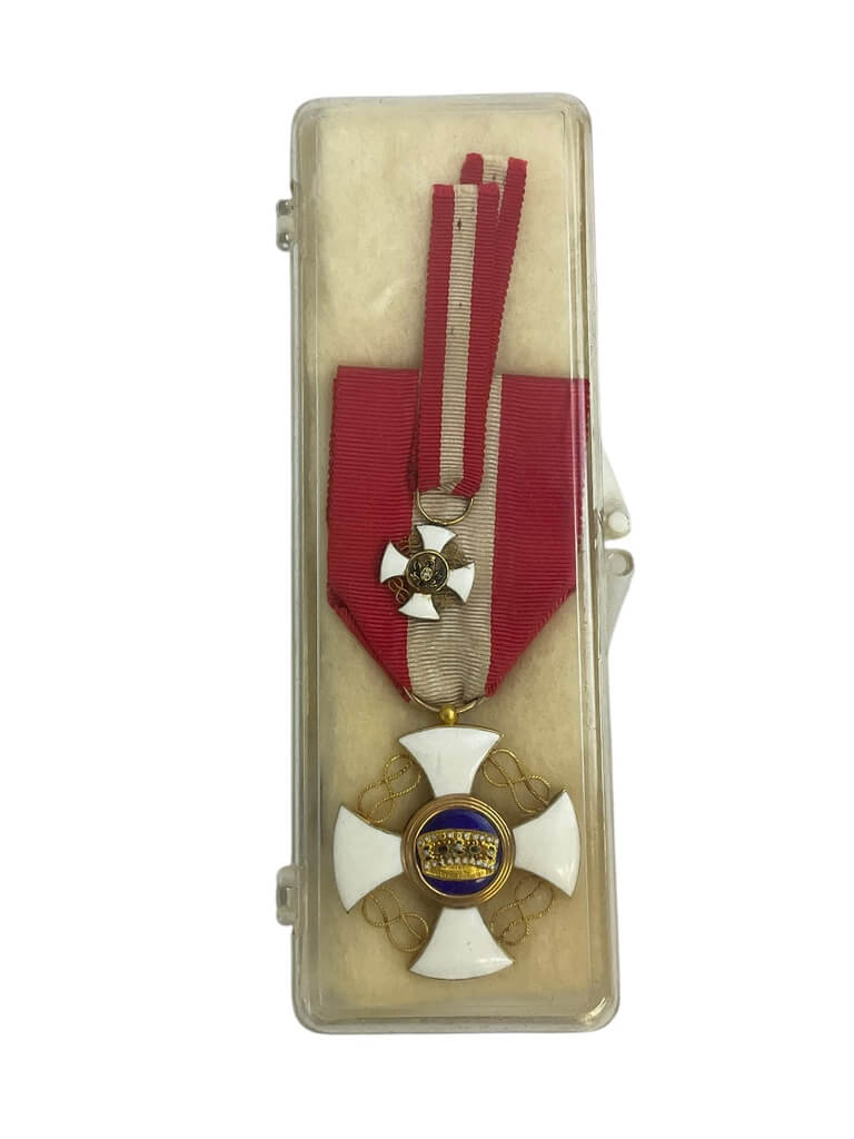 WW2 Italian Order of the Crown Full Size With Miniature Medal WW2 Italian Order of the Crown Full Size With Miniature Medal