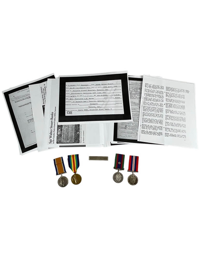 WW1 WW2 Canadian Birks Bar SGT WS Banks RVNR With Paperwork WW1 WW2 Canadian Birks Bar SGT WS Banks RVNR With Paperwork