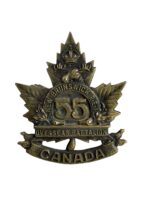 WW1 Canadian CEF 55th Battalion Cap Badge
