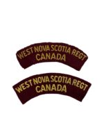 Canadian West Nova Scotia Regiment Canada Shoulder Titles Insignia Pair