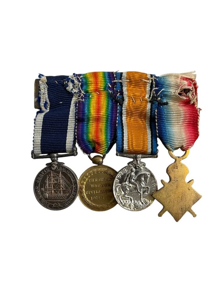 WW1 British Miniature Medal Group X 4 With Navy Long Service WW1 British Miniature Medal Group X 4 With Navy Long Service