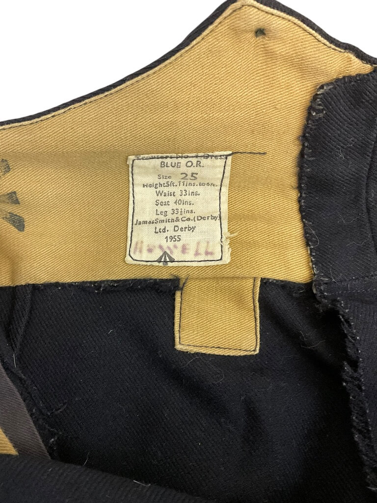 British Army Dress Blue Trousers Dated 1955 Size 25 Waist 33 Inches Inseam 31 Inches British Army Dress Blue Trousers Dated 1955 Size 25 Waist 33 Inches Inseam 31 Inches