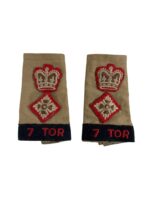 Canadian RCA 7th Toronto Lieutenant Colonel Slip-Ons Rank Insignia Pair
