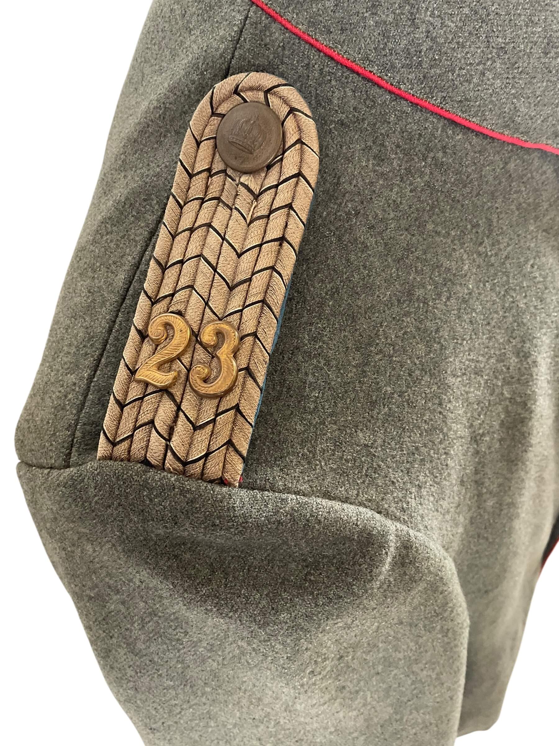 WW1 Imperial German Prussian 23rd Infantry Regiment Officers Feldgrau Tunic WW1 Imperial German Prussian 23rd Infantry Regiment Officers Feldgrau Tunic