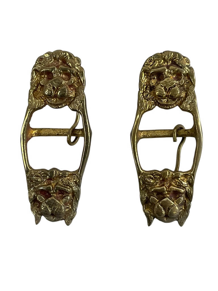 British Officers Sword Sling Lionhead Bosses Pair British Officers Sword Sling Lionhead Bosses Pair