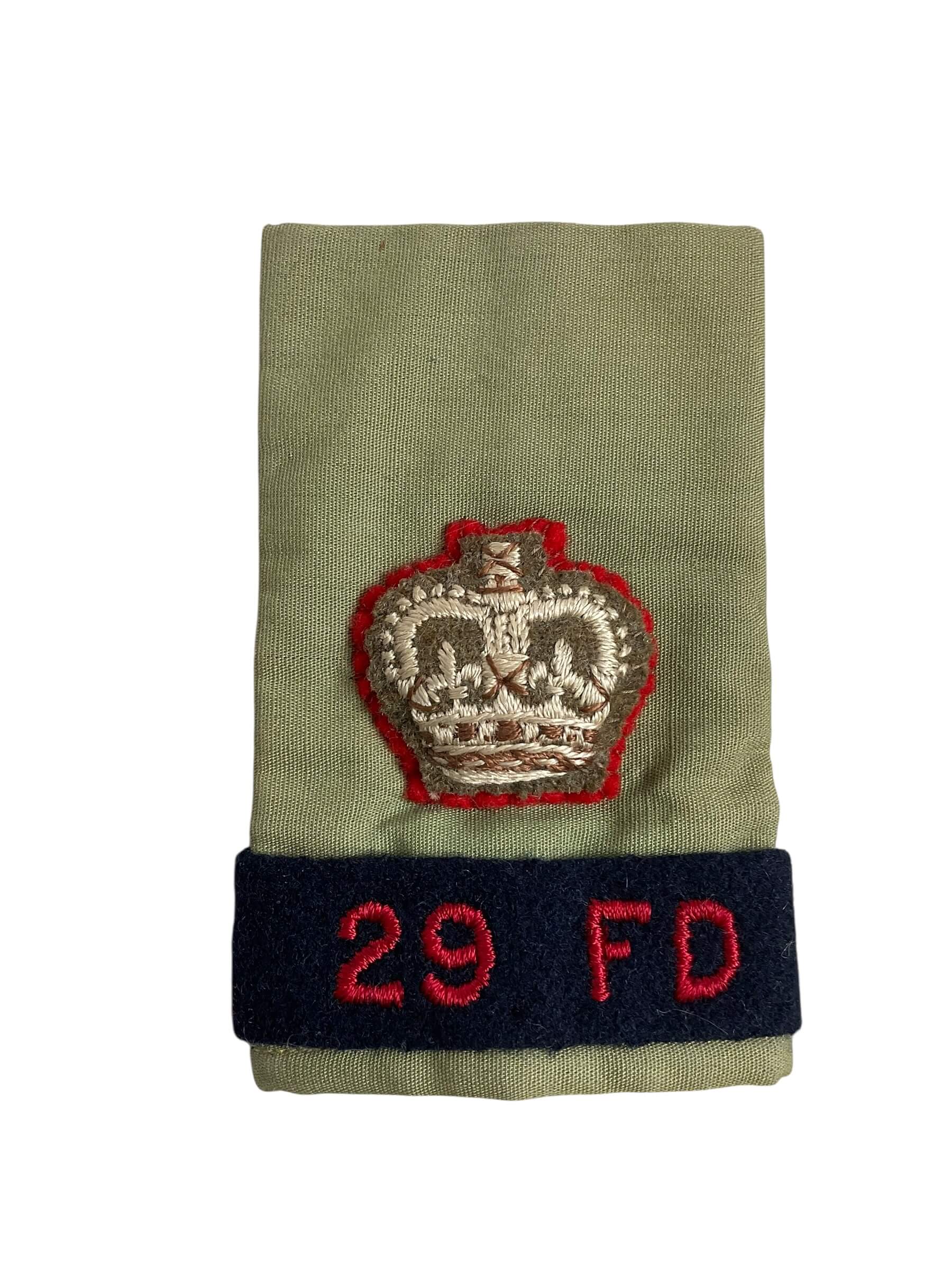 Canadian RCA 29th Field Major Slip-On Insignia Single Canadian RCA 29th Field Major Slip-On Insignia Single