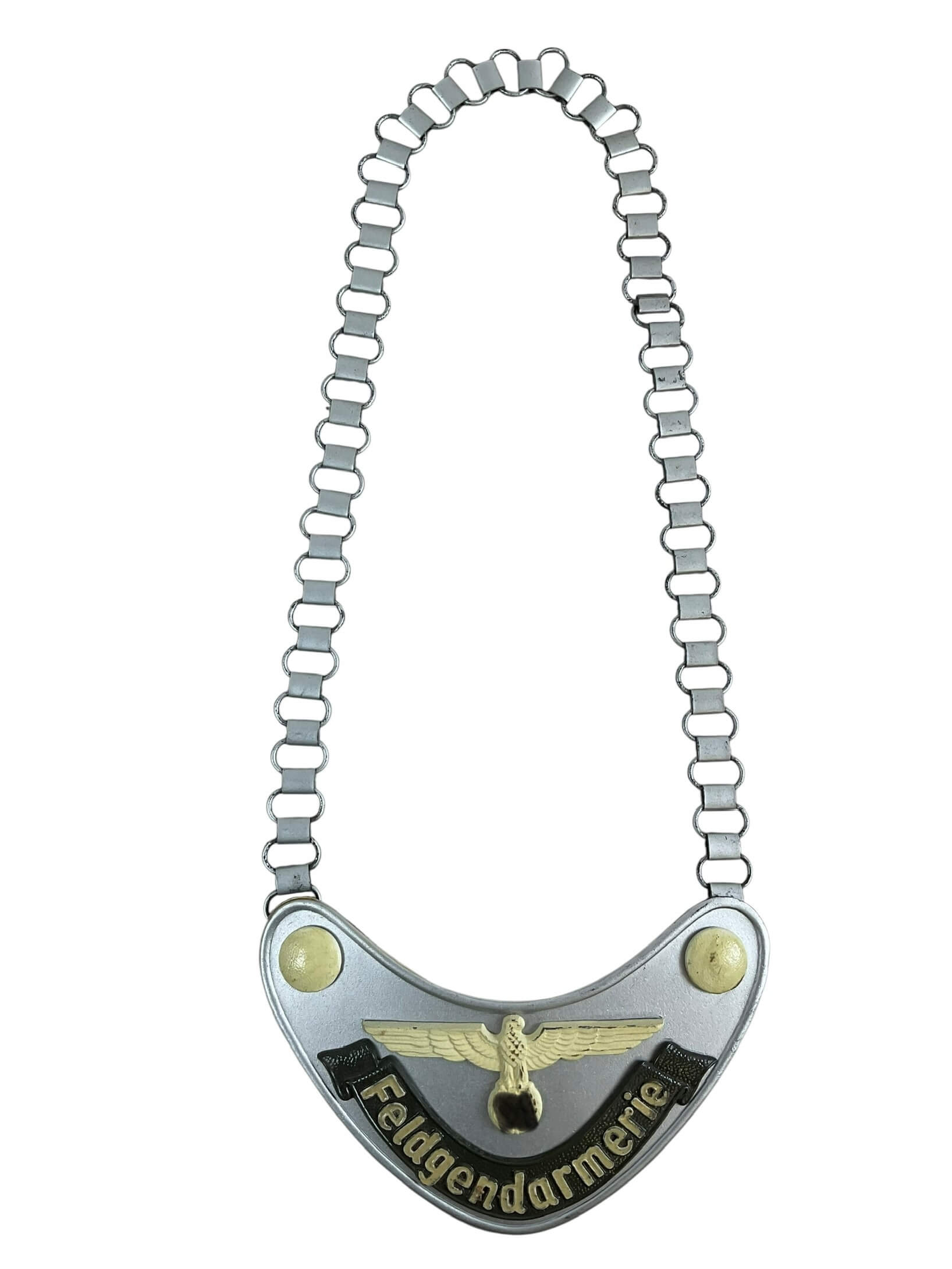 WW2 German Feldgendarmerie Chained Dog Gorget WW2 German Feldgendarmerie Chained Dog Gorget